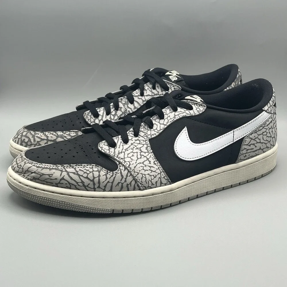 2022 Nike Air Jordan 1 Retro Low OG Black Cement Retro - Men's Size 14 USED